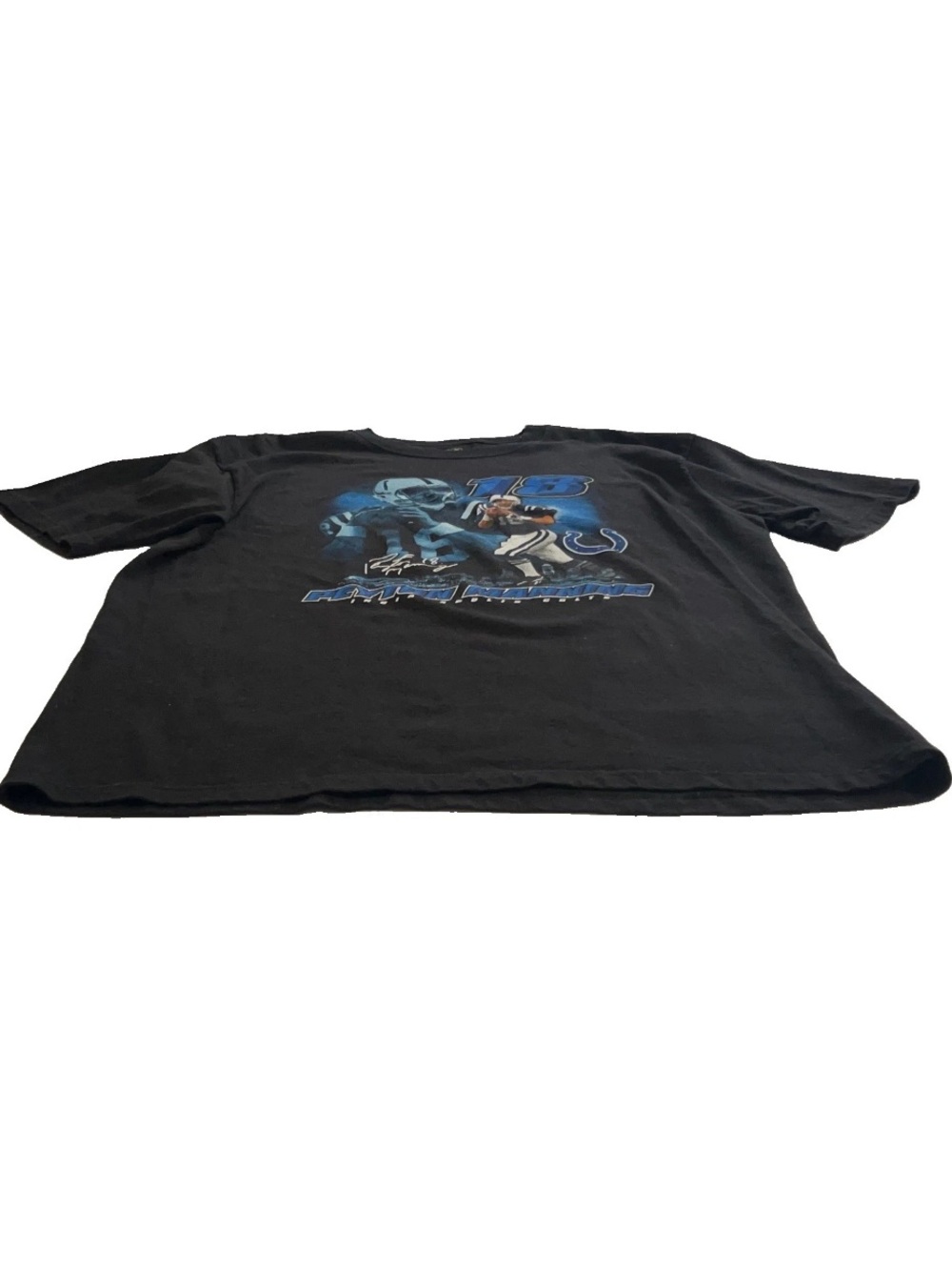 Vtg 2000's Peyton Manning Indianapolis  Colts Reebok Streetwear L Black T-Shirt